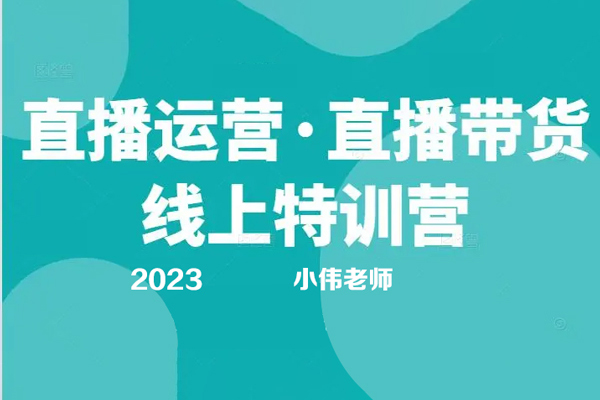 2023小韦老师直播带货运营线上教学课程
