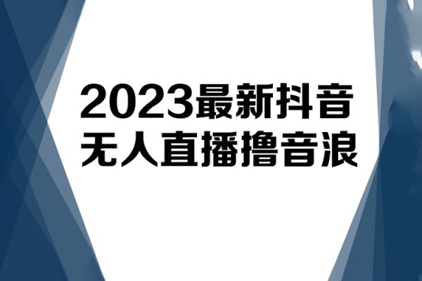 2023最新抖音无人直播撸音浪项目