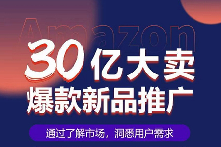 亚马逊·30亿大卖爆款新品推广，可复制、全程案例实操的爆款推新SOP