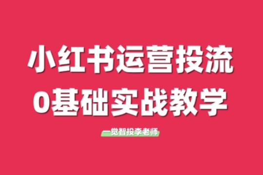 李老师小红书运营投流，小红书广告投放从0到1的实战课，学完即可开始投放