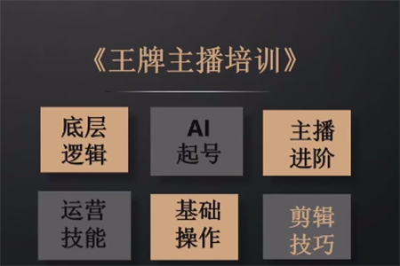 带你起号运营型主播培训课AI起号，底层逻辑/ai起号/运营晋级/主播进阶/基础操作/剪辑技巧