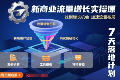 新商业流量增长实操课，找到增长机会，加速流量布局