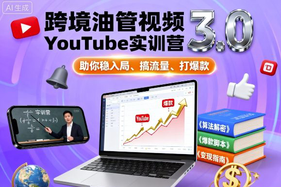 阿蔺Leo·跨境油管视频YouTube实训营3.0，助你稳入局、搞流量、打爆款